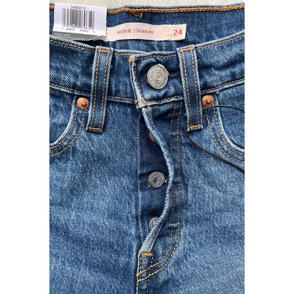 NWT Levi’s Wedgie Straight High Rise Jean in Salsa Charleston Outlasted, 24 X 28 - Picture 8 of 16